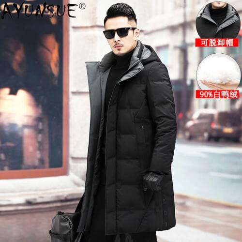 AYUNSUE Men Clothing Winter Down Jacket Mens Clothes Thick Mens Jackets 5XL 6XL 7XL Coat Long Parkas Male Ropa Hombre LXR495