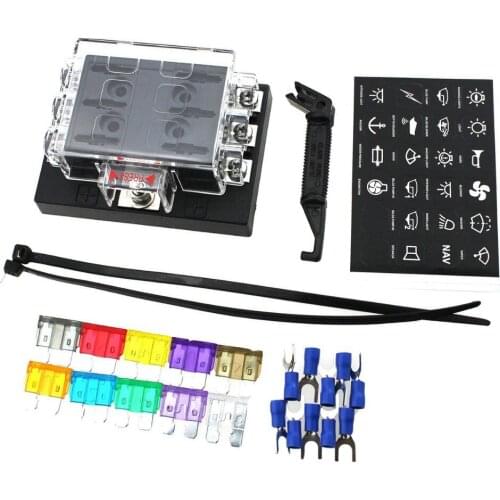 Car Fuse box F1693-Z DC32V 6-Way Car Boat Circuit Standard ATO ATC Blade Fuse Box Block Holder for bus ship tanker modified car