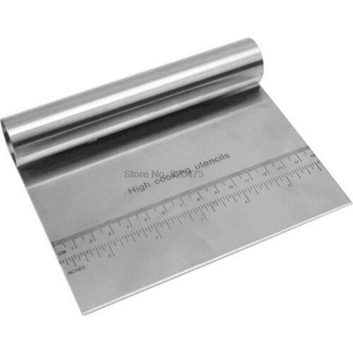 By dhl 100pcs practical Stainless Steel Bench Scraper, Pizza Dough Cutter , Measuring Guide 15*11.5cm kitchen tools