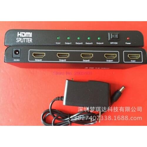 By dhl or ems 20 pieces 1x4 3D HDMI splitter 4 Port HDMI Splitter Video Amplified Distributor