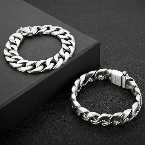 European and American simple fashion highlights personality hip-hop male titanium steel all-steel bracelet