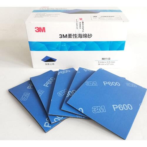 5pcs 3M Sponge Sandpaper P400 P600 P1000 Precision Grinding For Polishing Paint