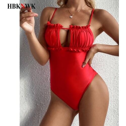 HBKNWK Red One-piece Swimwear