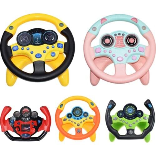 Electric Simulation Steering Wheel Toy With Light And Sound Educational Children CoPilot ChildrenS Car Toy Vocal Toy Gift