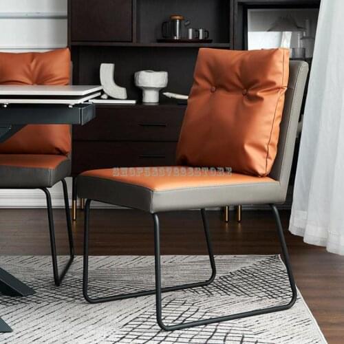 Nordic Leather Dining Chair Home Desk Chair Bedroom Makeup Chair Net Red Chair Modern Simple Luxury Back Stool