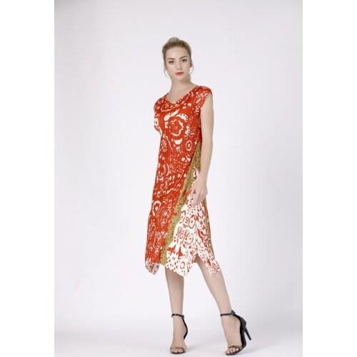 HOT SELLING Miyake fashion fold print dress with sleevesless v-neck pleated dress A-Line dress IN STOCK