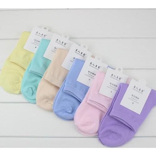 Hot Sale Fashion Quality New Spring Autumn Winter Girl Womens Socks Solid Candy Color Suits For 34-41 Yards Cute Short Sock