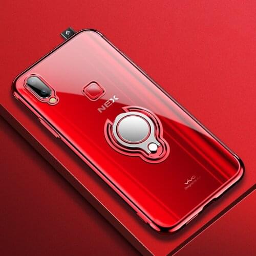 Elec-plating Soft Cases for Vivo NEX S A X21 X7 X20 Plus Y69 V7 Plus V9 Case Invisible Finger Ring Cover for VIVO NEXS NEXA Case