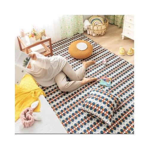 Soft Cotton Carpet Anti-slip Geometric Plant Area Rug Yoga Mat Baby Creeping Mat Carpets for Bedroom Living Room Kitchen