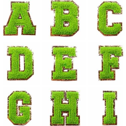 Towel Embroidered Patches On Clothes Iron On Patches For Clothing Alphabet Sequins Patches Letter Stripes For Jacket Applique