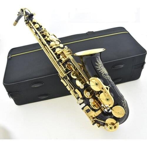 New senior Eb Alto Saxophone Brass Lacquered Gold E Flat Sax SAS-R54 Key Type Woodwind Instrument with Cleaning Brush