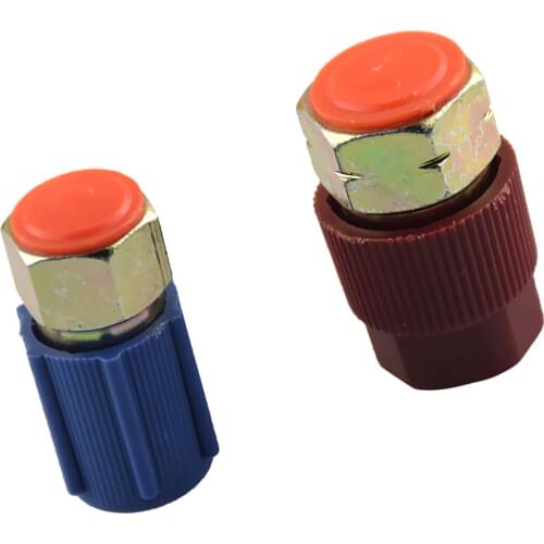 Pair AC R12 to R134A Quick Couplers Connectors Adapters Conversion High and Low Side Port Car Repair Tool