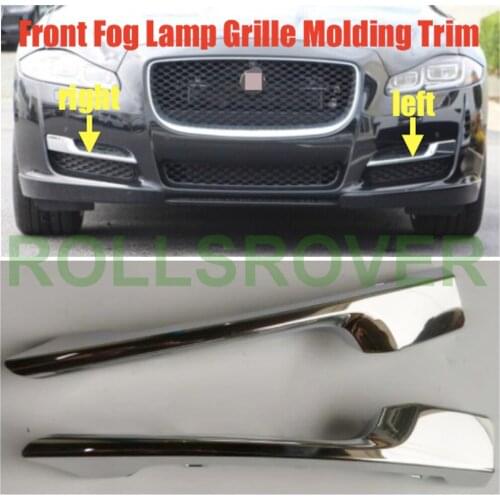 ROLLSROVER Pair Of Front Bumper Fog Lamp Bezel Molding Trim For Jaguar XJ XJL 2016-2019 Replacement Chrome