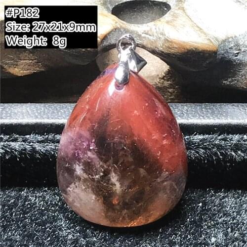 Top Natural Canada Auralite 23 Pendant Jewelry For Women Man Cacoxenite Water Drop Crystal Red Beads 23 Energy Gemstone AAAAA