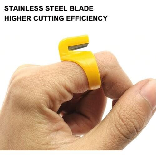 ABS Fishing Line Cutter Ring Plastic Thimble Sewing Ring Finger Blade Needle Stainless Steel Craft Household Sewing Machine