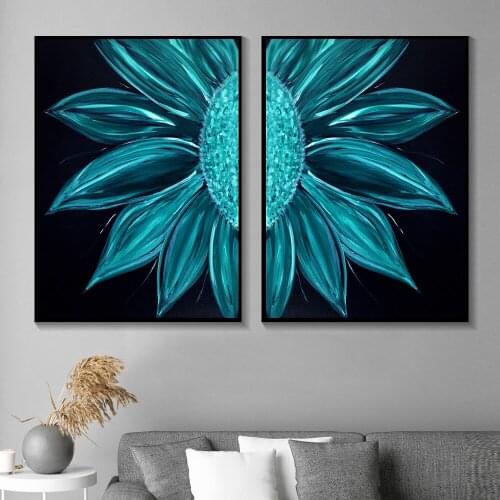 Nordic Modern Style Beautiful Green Flowers Canvas Painting Minimalism Posters And Prints Wall Art Prints For Living Room Decor