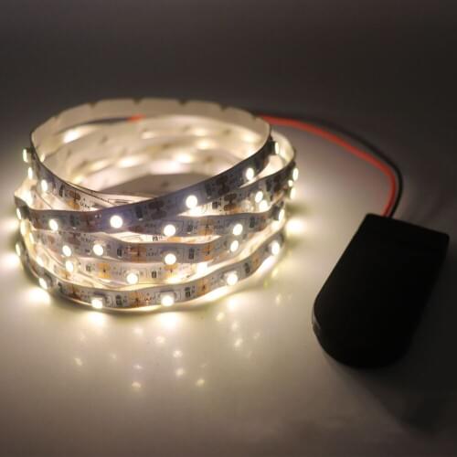 DC5V LED Strip Light SMD3528 60LEDs/M Button Battery Powered Flexible LED Tape Waterproof 5MM 8MM PCB for DIY Christmas Decor