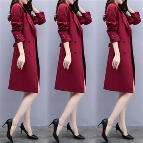Fashion Spring Autumn Long Ladies Trench Coat 2020 New High Quality Double-breasted Womens Windbreaker Plus Size Slim Women Coat