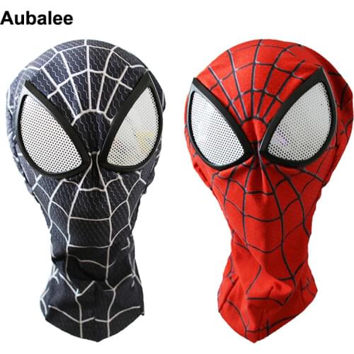 Amazing Spider Mask Man 3D Digital Print Red Black Spider Lenses Mask Party Supplies Halloween Superhero Cosplay Prop