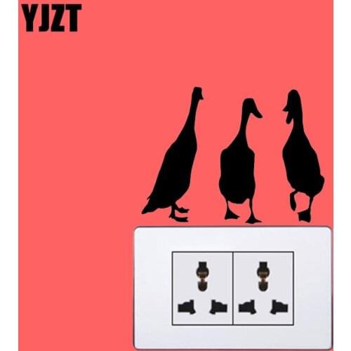 YJZT Ducks Animal Children Room Decor Wall Switch Sticker Vinyl Decal Art 17SS0202