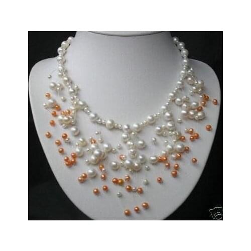 Jewelry Silver white Akoya pearl & pink necklace