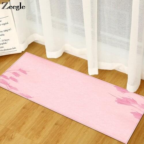 Zeegle Carpet Flannel Rectangle Kitchen Carpet Decoration Floor Mat Absorption Hallway Rug Bedside Carpet Mat Kids Room Rug