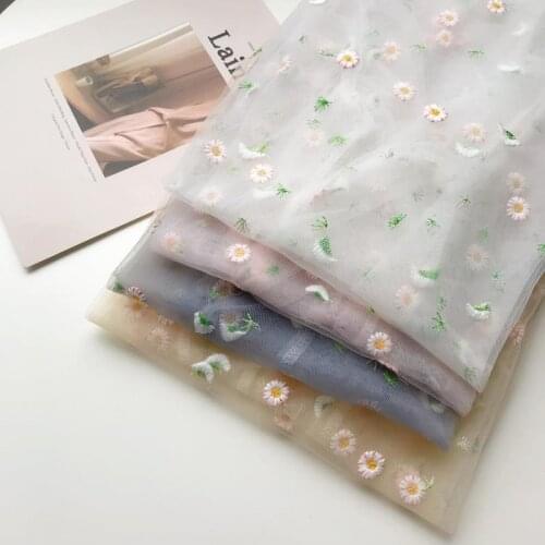 2021 Summer Autumn Women Casual Mesh Pattern Daisy Flower Printed Blouse Tops Girls Mesh Shirts See Through Shirt For Female