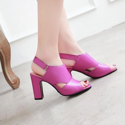 LVABC 2020 New Shoes Women High Heels Sandals Peep toe Purple Buckle Designer Sexy Brand Pumps Summer Lady Gladiator Sandals 39