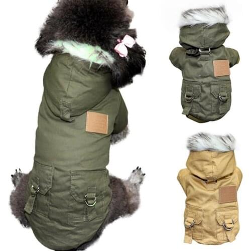 Pet Winter Thickening Outerwear Hiking Running Exercise In Cold Weather Dog Long Sleeve Hooded Jacket