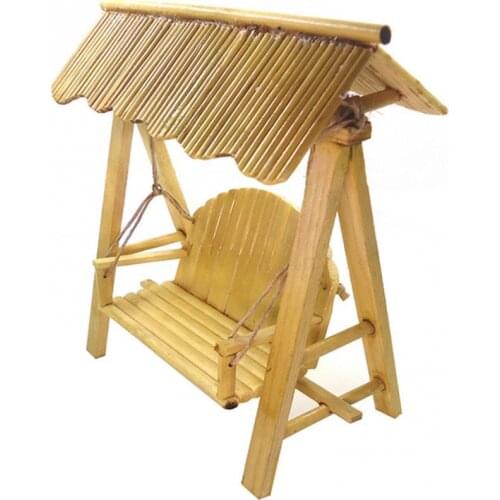 1/12 Dollhouse Mini Bamboo Woven Backrest Chair Hammock Life Scene Model Decor DIY Dollhouse Accessories Decoration Toys