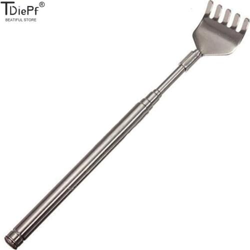1Pcs Portable Stainless Steel Telescopic Pen ClipTelescopic Body Back Scratcher Itch Scratch Tool