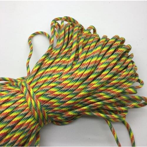 10yds/Lot Mxi color Paracord Bracelets Rope 7 Strand Parachute Cord CAMPING HiKING #Yellow+green+red+blue