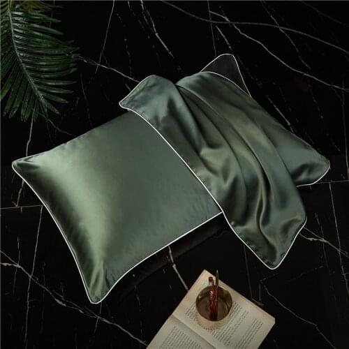 100% Single side Natural Mulberry Silk Pillowcase for Hair and Skin 50x75cm healthy standard queen king Solid color pillowcase