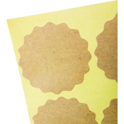 100 Pcs/lot Handmade Sticker 5cm Vintage Blank & Lacy Kraft Label Sticker DIY Hand Made For Gift Cake Baking Sealing Sticker