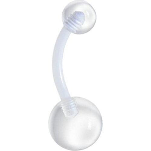 100pcs Body Piercing Jewelry - Clear Flexible BIO Navel Belly Button Ring Curved 14g Navel Piercing Retainers 6mm 8mm 10mm 12mm