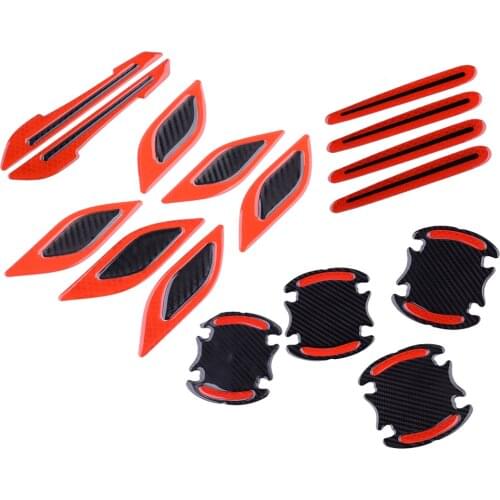 16pcs/Set 3D Universal Car Bumper Warning Mark Stickers Rearview Mirror Safety Reflective Tape Door Handle Bowl Protective Film