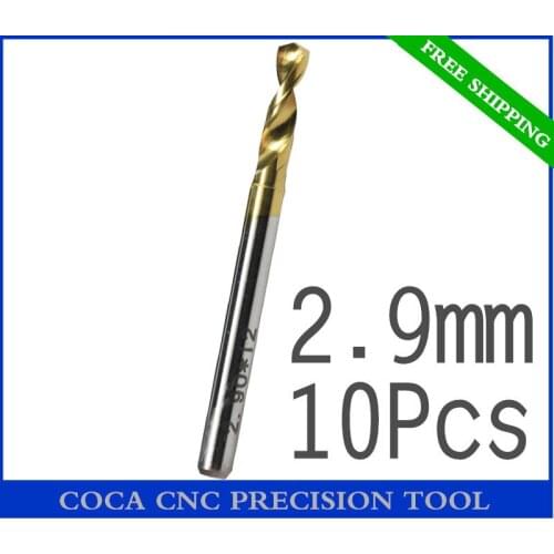 2.9mm,Freeshipping,CNC Computer machine drill,TiN coated PCB drill,High quality Solid Carbide Micro drill bit,glass,fiber,resin