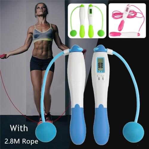 2in1 Professional Electronic Counting Rope Skipping Jump Rope Fitness Exercise Sports Workout Gym for Adult Kits