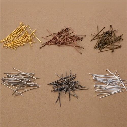 40 50MM Metal Silver Gold Bronze Nickel Plated Flat Head Pins 200Pcs/lot Diy Jewelry Accessories