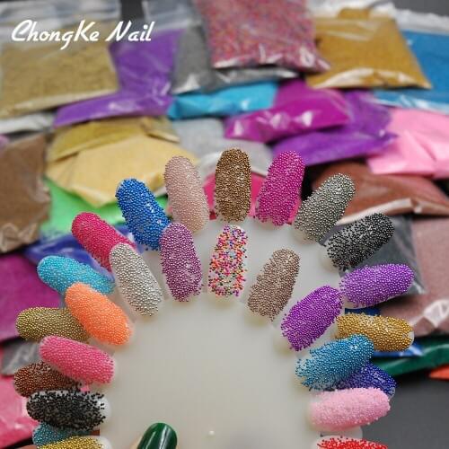 50g/pack 31 kind Color Metal Beads Studs Supplies For Nails Design Caviar Ball Diy Charm 3D Nail Art Rhinestones Decorations