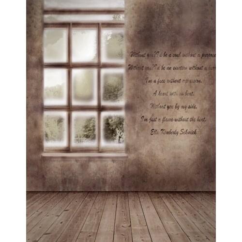 5x7ft Vintage Room Poem Wooden Floor Photography Backdrops Photo Props Studio Background