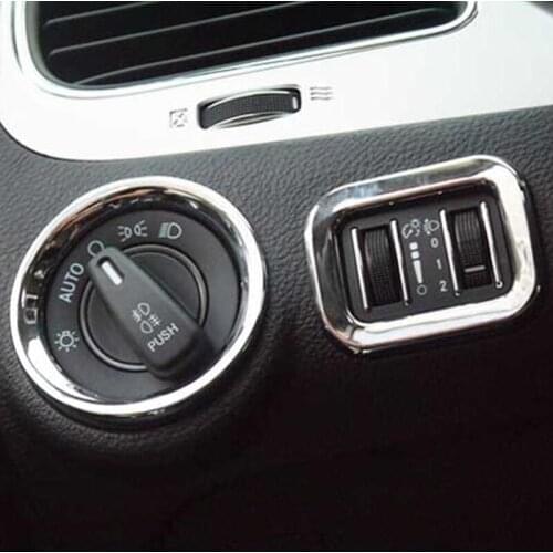 ABS Chrome 2pcs Air Conditioning Vent & Console Dashboard Switch Cover Trim fit for dodge journey fiat freemont 2011-2014
