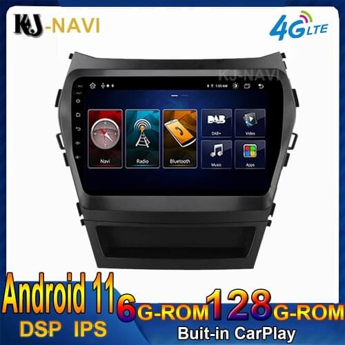For Hyundai IX45 Santa Fe 2013-2017 Android 11 Car Radio Multimedia Video Player GPS Navigation Bluetooth Octa-Core