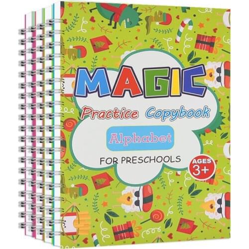 23Pcs +Gift 2BooksWipe-free Children Copybook Magic Practical Reusable book Set Writing Tool for Children Magic Writing Sticker