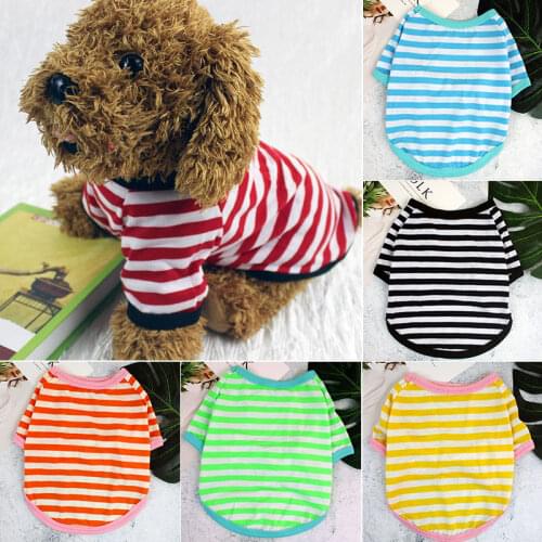 Classic Stripe Dog Shirt Summer Comfortable Cute Thin Vest New Fashion Breathable Soft Dog T-shirt Striped Cheap Pet Accessories