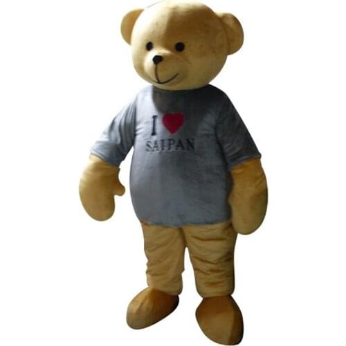 Fursuit Cosplay Costume Luxury Plush Gray Vest Bear Mascot Costume Halloween Carnival Party Dress Up Clothes