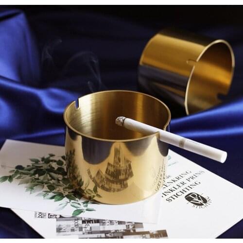 Round Portable Shape Stainless Steel Shtray for Cigarettes Coffee Table Desk Smoking Accessories Gift for Boyfriend Home Gadgets