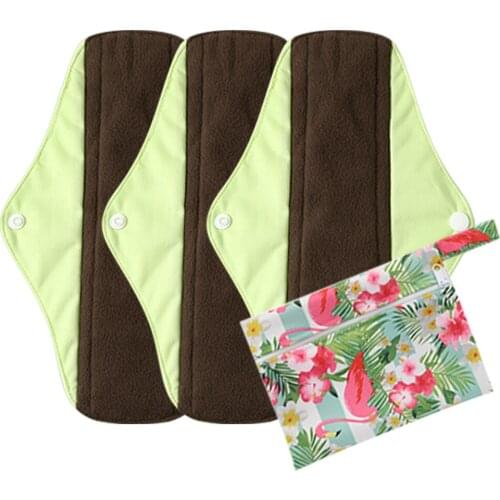 3PCS/Set Ohbabyka Health Feminine Hygiene Bamboo Panty Liner Reusable Waterproof Menstrual Cloth Sanitary Pads Macaron Color