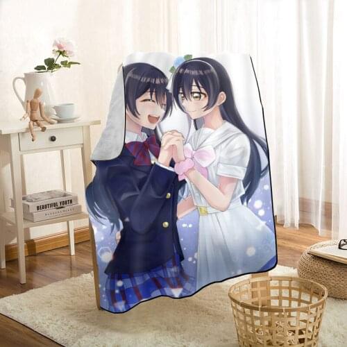 Cute Anime Love Live! Girl Throw Blanket Personalized Blankets On For The Sofa/Bed/Car Portable 3D Blanket For Kid Home Textiles