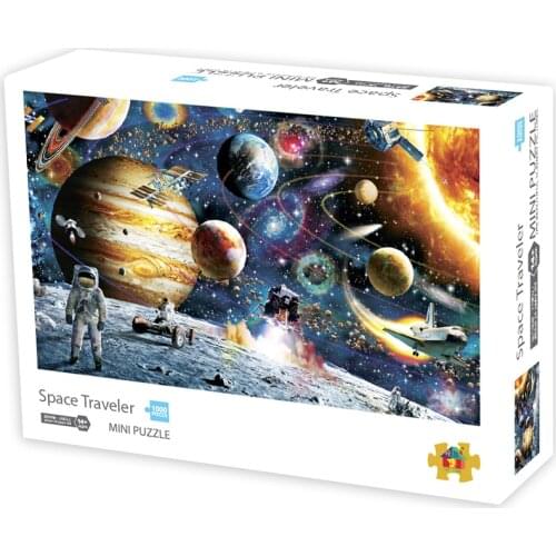 11 Style Mini 1000 pieces Space Night Puzzle Smallest Famous Painting Animals Puzzle Toy Gift (Size 42.5x 30cm)